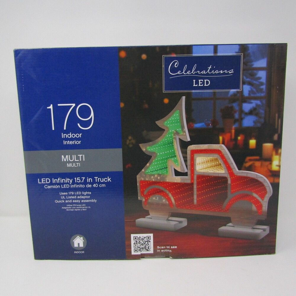 Celebrations LED Infinity 15.7in Truck Christmas Tree Holiday Light Display